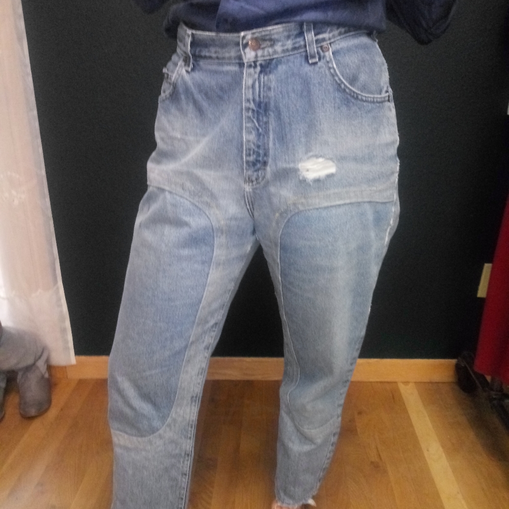 VTG 90s High Waisted Distressed Upcycled Mom Jeans
